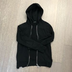 Balmain black zip up hoodie